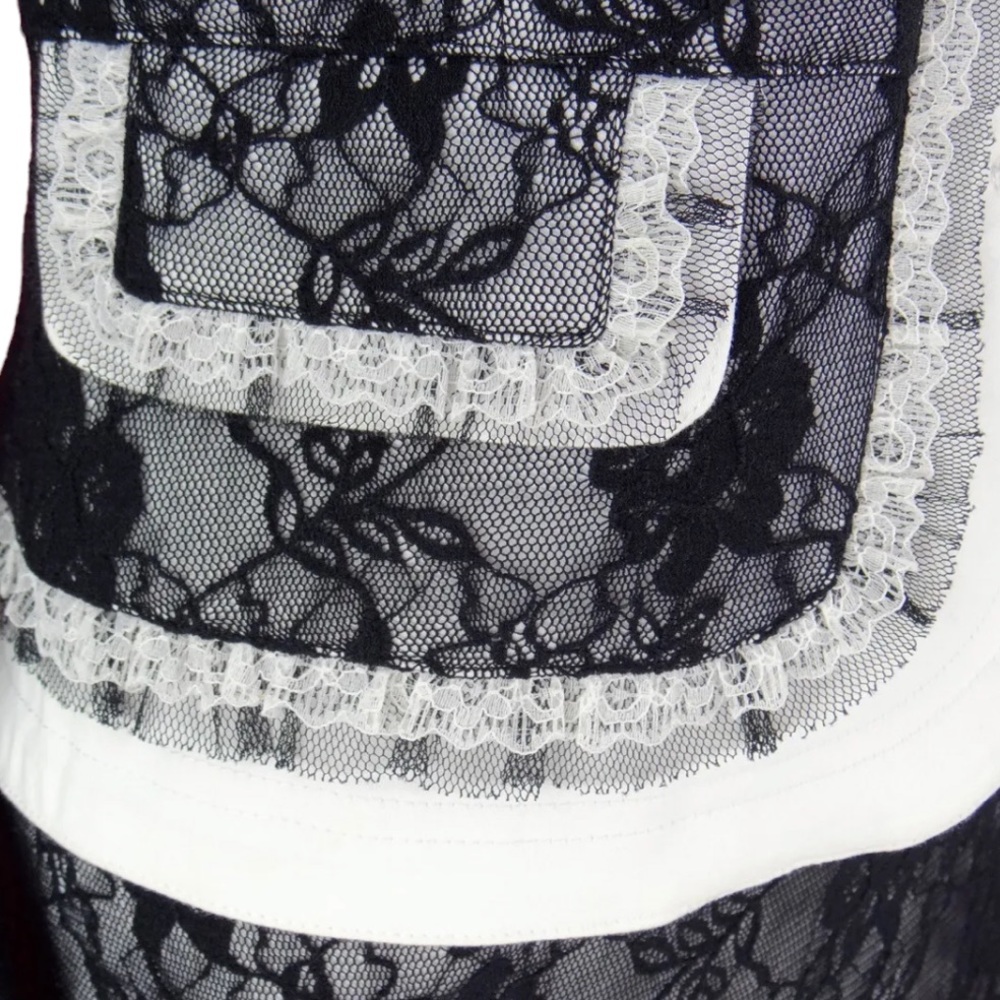 CACHE  Black White Lace Jacket Skirt Suit Size 6 - Picture 6 of 8
